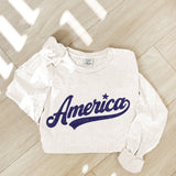 AMERICA Mineral Washed Long Sleeve Graphic