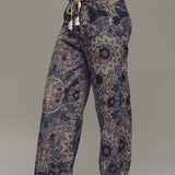 Boho Print Wide-Leg Lounge Pants