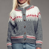 Nordic Wool Blend Toggle Buttons Cardigan