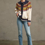 Nordic Pattern Toggle Knit Cardigan - RSW1093