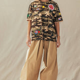 Camo Floral Patch Oversized Cotton Tee