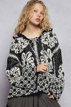 Crisscross Pattern Drawstring Sweater
