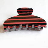JUMBO STRIPE PLAID OVAL HAIR CLAW CLIPS | 40H1020