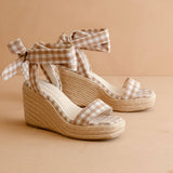 The Oceana | Latte Gingham Wrap Wedge