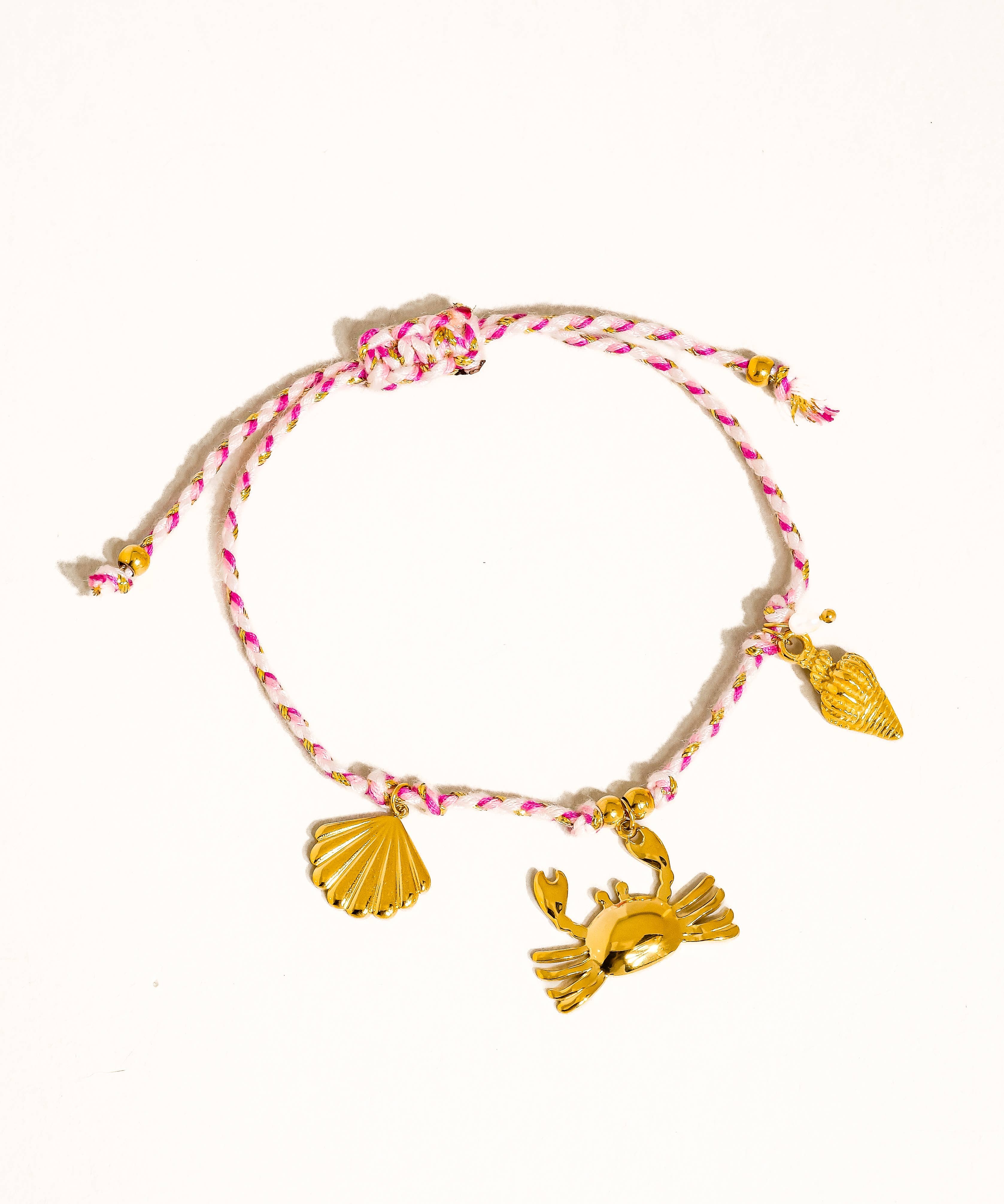 Menton 18K Gold Non-Tarnish Summer Rope Charm Bracelet