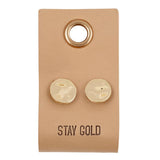 Leather Tag  Earrings - Circle