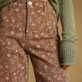 P4663ST   FLORAL PRINT STRETCHED PANTS