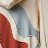 Abstract Patch Hoodie with Kangaroo Pocket