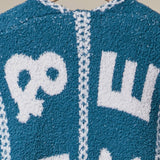 Colorblock Letter Print Cardigan