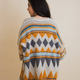 Boho Faux Fur Ruana Wrap with Cozy Pockets - Tribal Cardigan