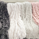 Cozy Faux Fur Throw- Multiple Colors 50" x 60"