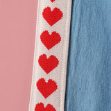 Heart Trim Chambray Wide-Leg Pants