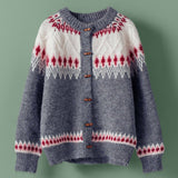 Nordic Wool Blend Toggle Buttons Cardigan