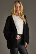 Black "Ski" Knit Cardigan