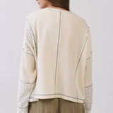Mixed Media Thermal Knit Top