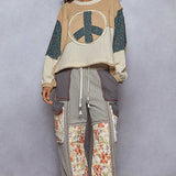Peace Sign Detail Knit Sweater