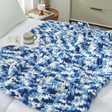 AH Handmade Chunky Knit Cable Knitted Crochet Blanket
