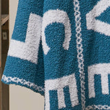 Colorblock Letter Print Cardigan
