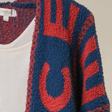 Colorblock Letter Print Cardigan