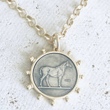 Gold Horse Coin Necklace.