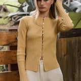 Slim Fit Knit Button Top - RTK1029