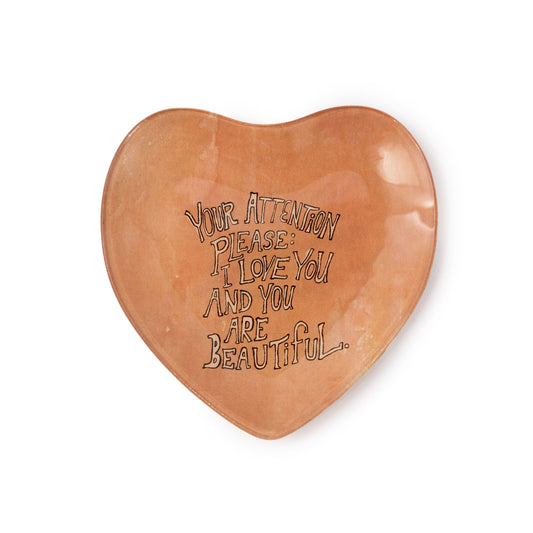 "Your Attention Please" Small Heart Decoupage Plate