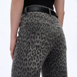 High Rise Leopard Print Wide Leg Pants