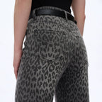 High Rise Leopard Print Wide Leg Pants