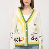 GOLF EMBROIDERED PATCH CARDIGAN LW2119