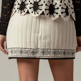 Embroidered Cotton-Linen Mini Skirt