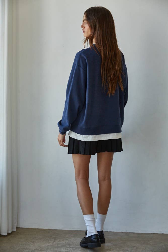 Navy Polyester Crewneck