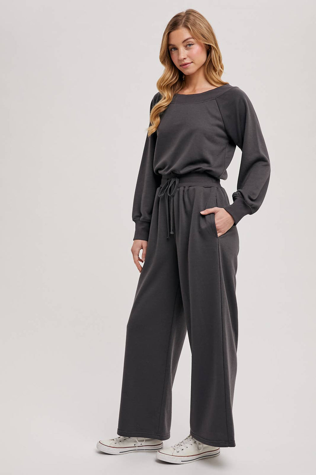 Off-The-Shoulder Knit Jumpsuit