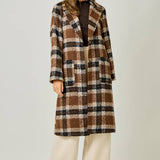 61234 Plaid Long Coat