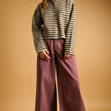 J7562   STRIPED BUTTON FRONT SWEATER CARDIGAN
