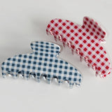JUMBO STRIPE PLAID OVAL HAIR CLAW CLIPS | 40H1020