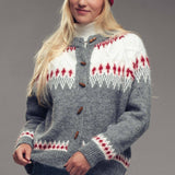 Nordic Wool Blend Toggle Buttons Cardigan