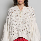 Floral Handmade Buttons Velvet Chenille Sweater Hoodie Top