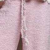 Solid Adjustable Drawstring Waist Casual Sweater Pants