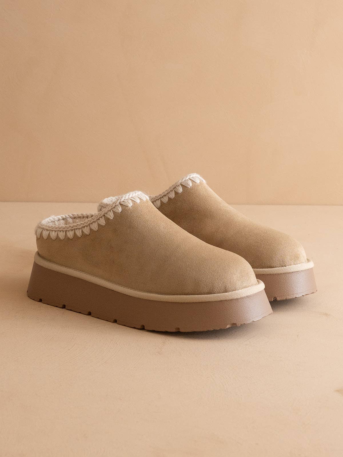 The Brandi | Almond Platform Slipper