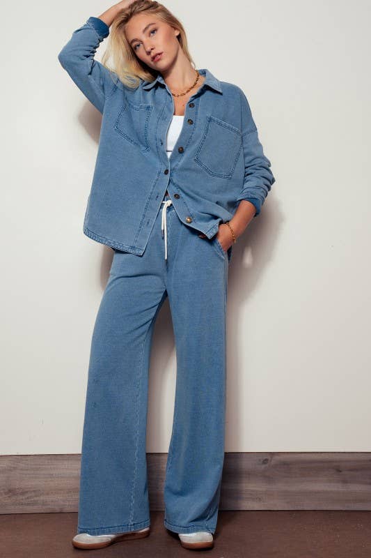 Relaxed Wide Leg Drawstring Pants