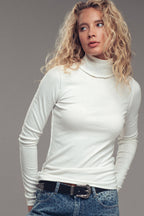 Striped Turtleneck Knit Top