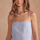 Scalloped Eyelet Embroidered Midi Dress