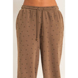 Star Print Elastic Waist Jogger Pants