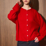 LONG SLEEVE CREW NECK SWEATER LIGHTWEIGHT CARDIGAN
