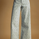 P4663ST   FLORAL PRINT STRETCHED PANTS