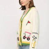 GOLF EMBROIDERED PATCH CARDIGAN LW2119
