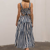 Ruffled Striped Midi Dress