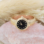 Fashion Time Faux Watch Gold Ring