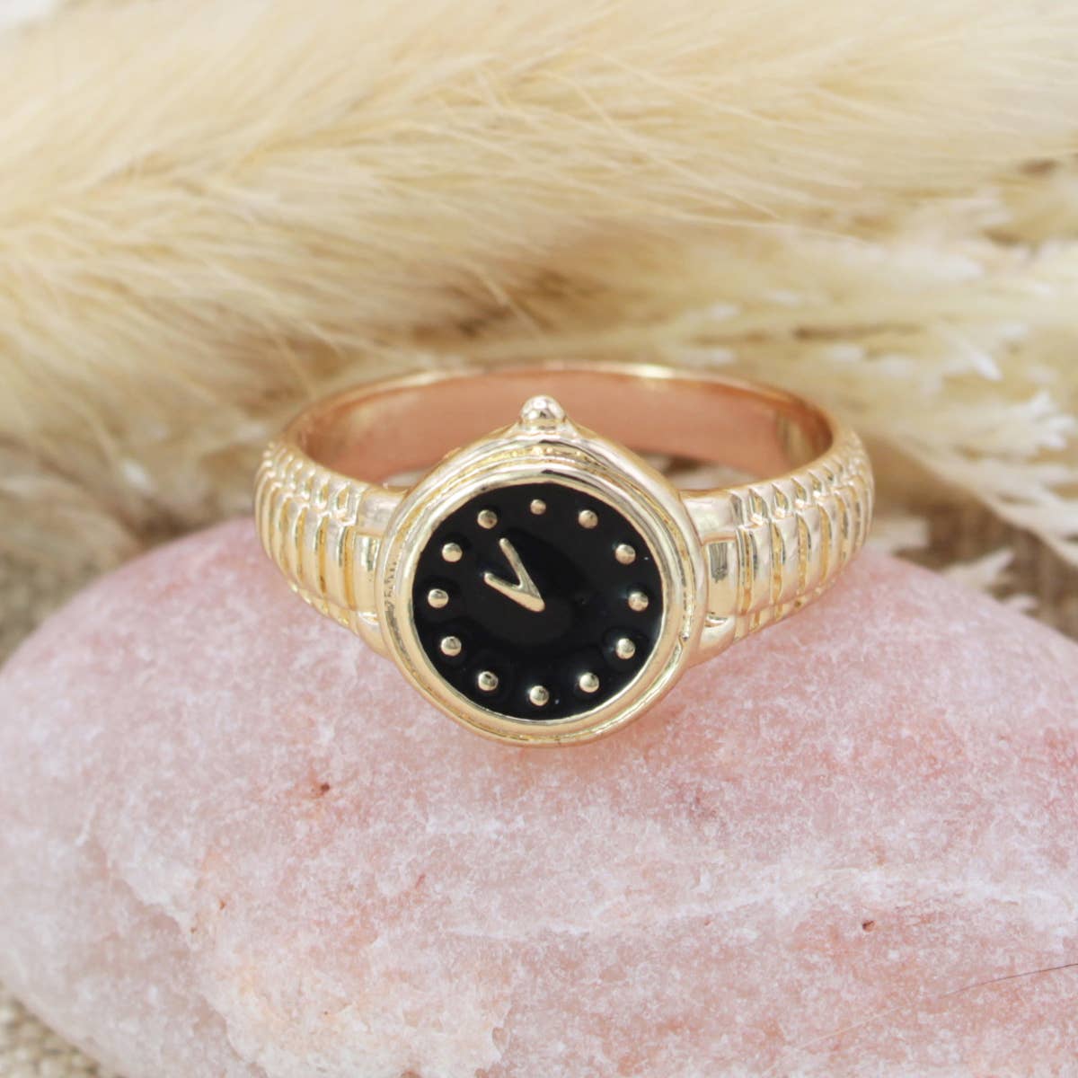 Fashion Time Faux Watch Gold Ring