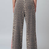 Leopard Print Heart Side Stripe Lounge Pants